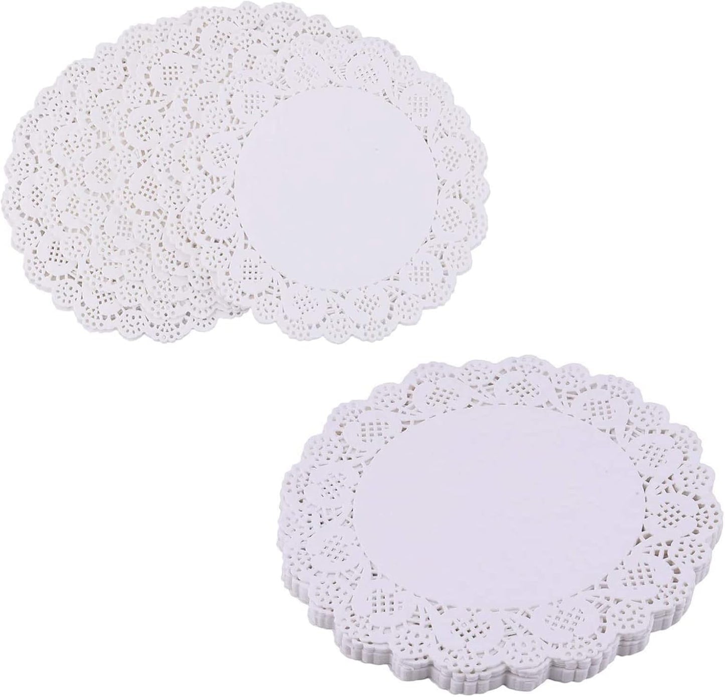 Pack of 100 - Disposable Food Grade Round Paper Doilies Techmanistan