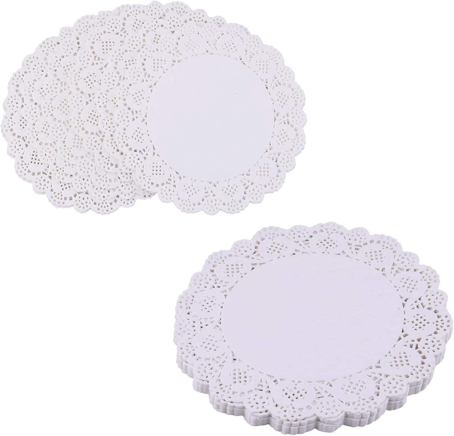 Pack of 100 - Disposable Food Grade Round Paper Doilies Techmanistan