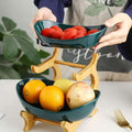 2-Tier Serving Tray with Wooden Rack