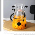 550ml Cow Glass Carafe Pitcher with Glass Mug