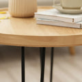 Foldable Wood Coffee Table with Metal Legs