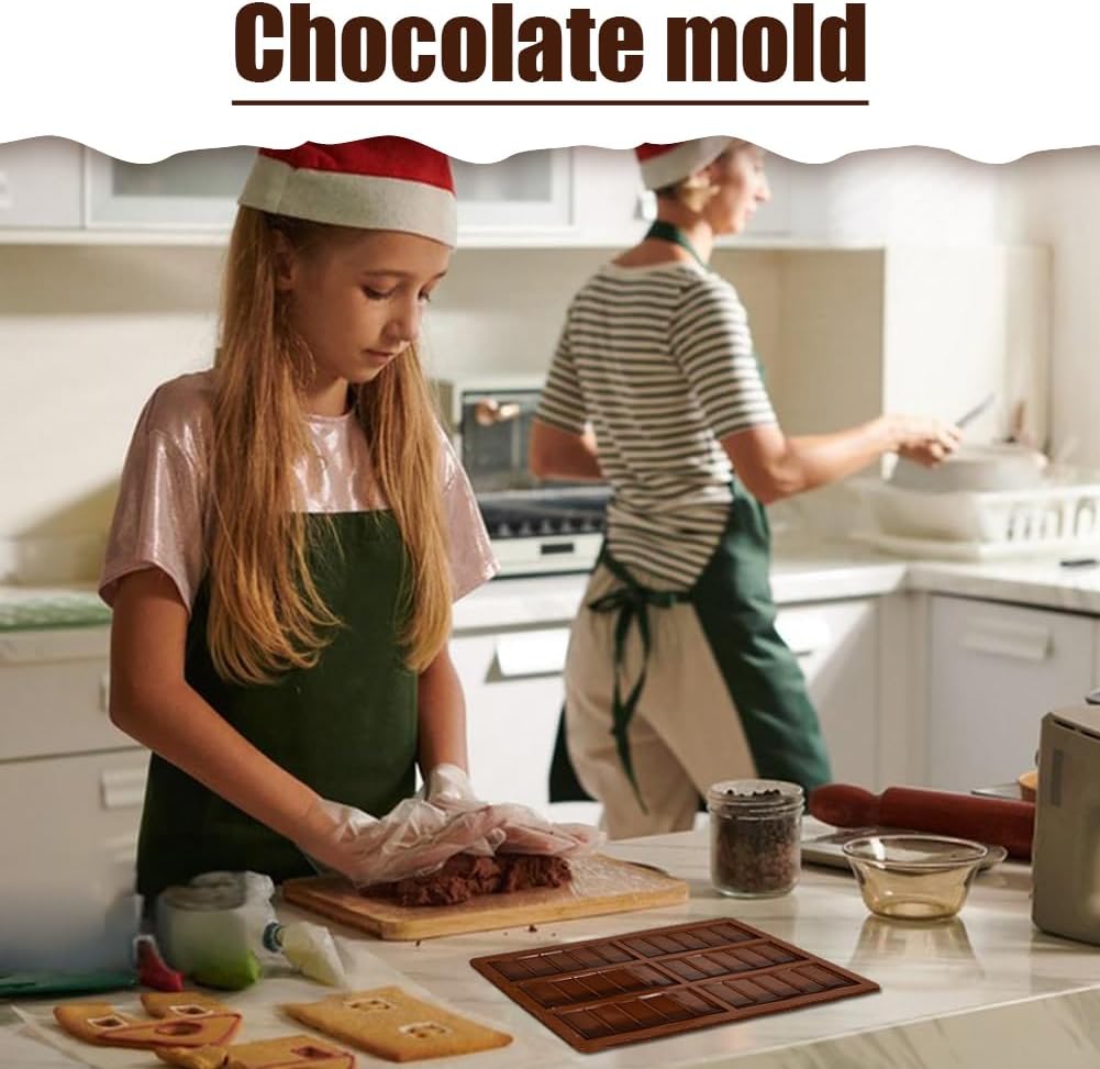6-Cavity Silicon Chocolate Bar Mold