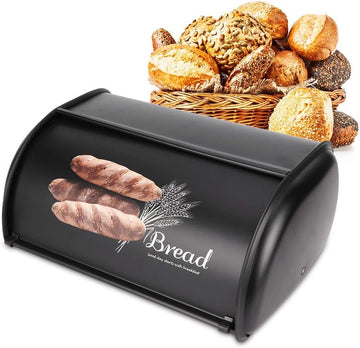 Metal Bread Box with Roll Top