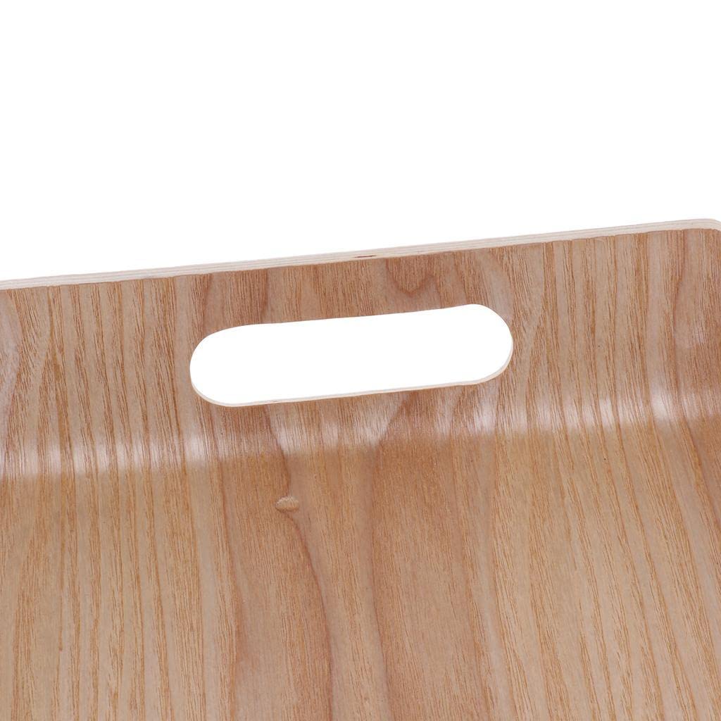 Curved Wooden Serving Tray with Handles