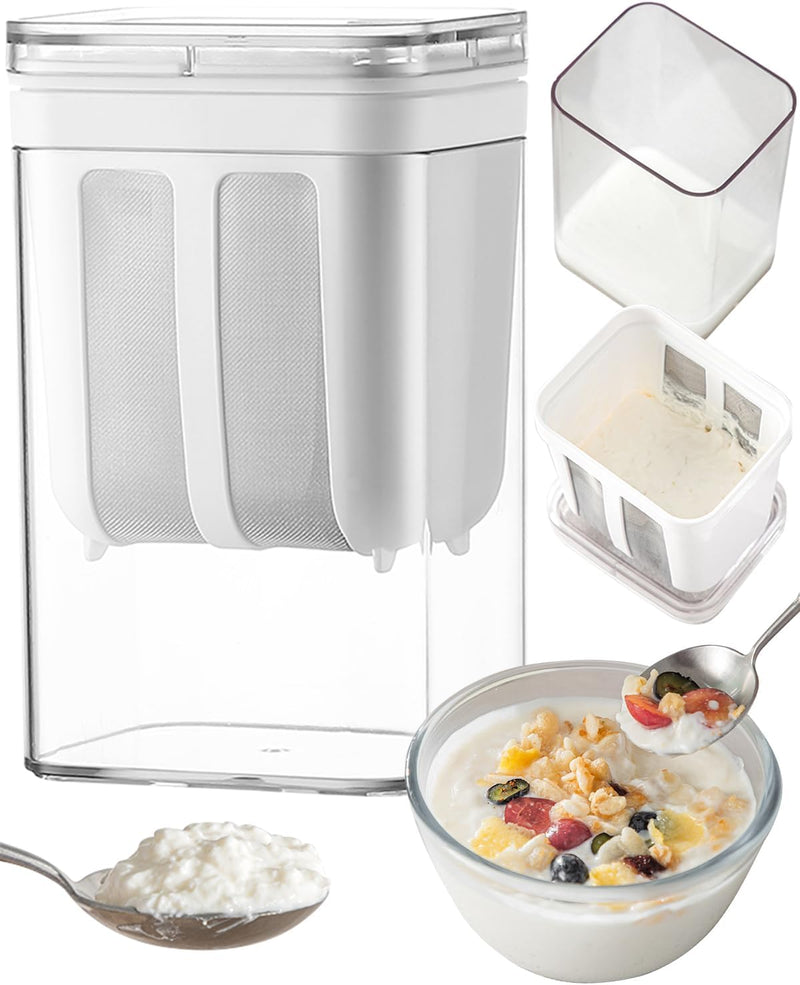 Fine Mesh Stainless Steel Yogurt Strainer with Lid