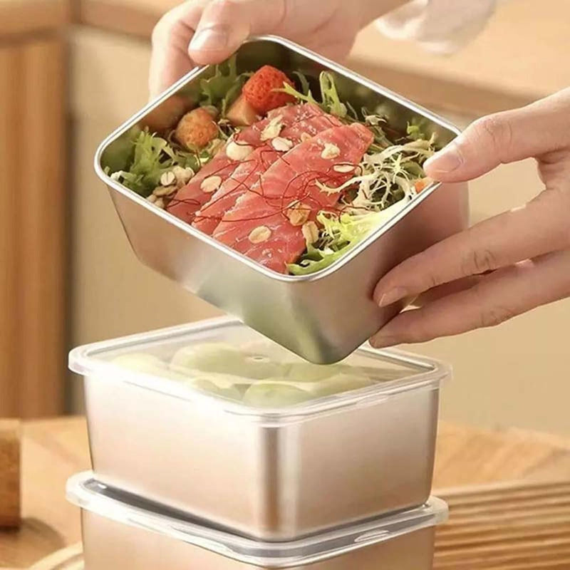 Set of 3 - Shallow Design Japanese Style Refrigerator Box