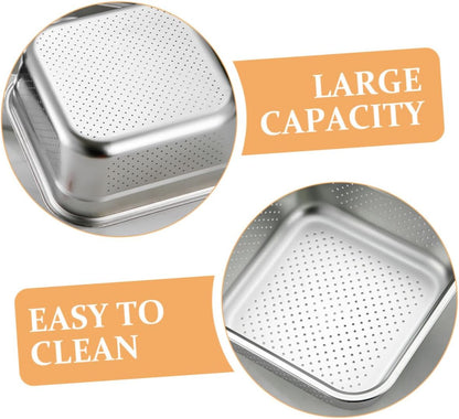 Kitchen Sink Rice Washing Bowl with Strainer Drainer Basket