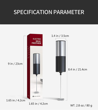 Handheld Battery-Operated Electric Milk Frother Techmanistan