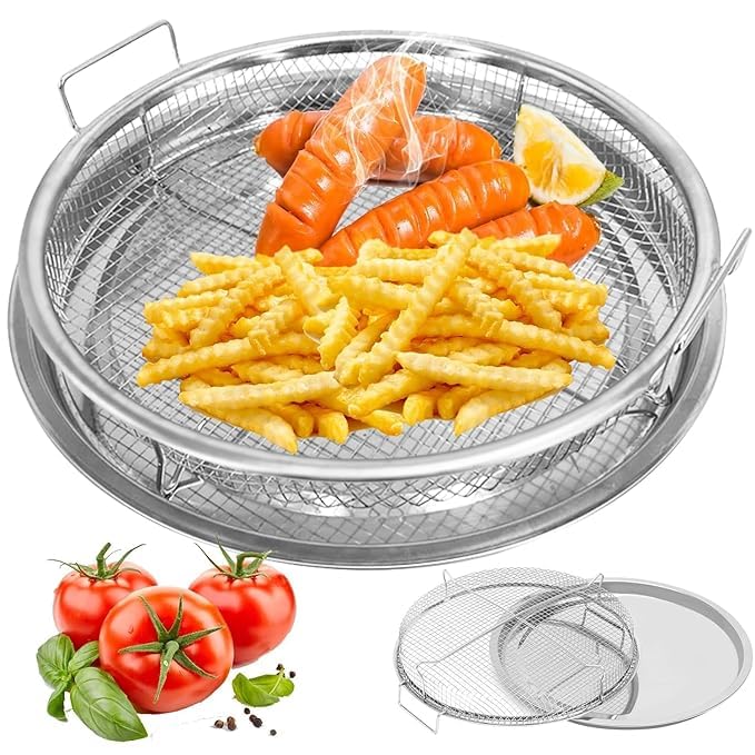 Premium Non-Stick Air Fryer Baking Tray with Mesh Basket
