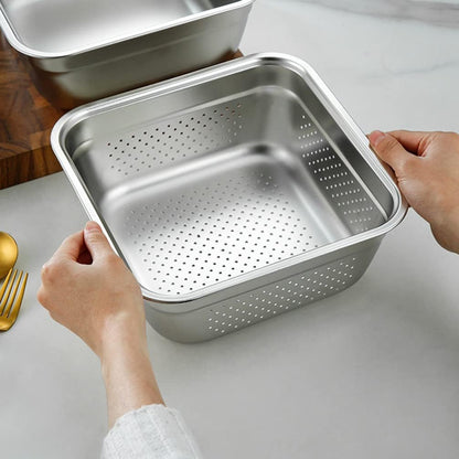 Kitchen Sink Rice Washing Bowl with Strainer Drainer Basket