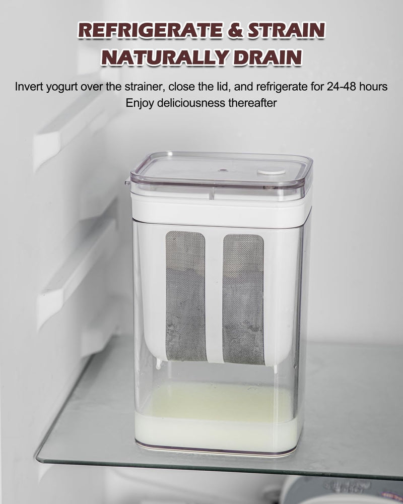 Fine Mesh Stainless Steel Yogurt Strainer with Lid