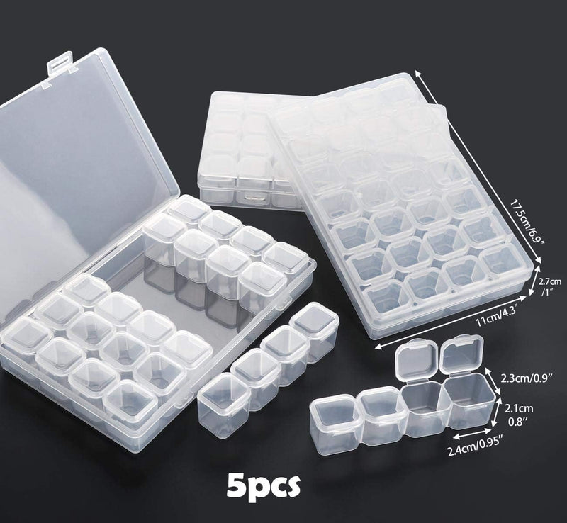 28-Compartment Transparent Plastic Storage Box With Lid | Jewelry Box