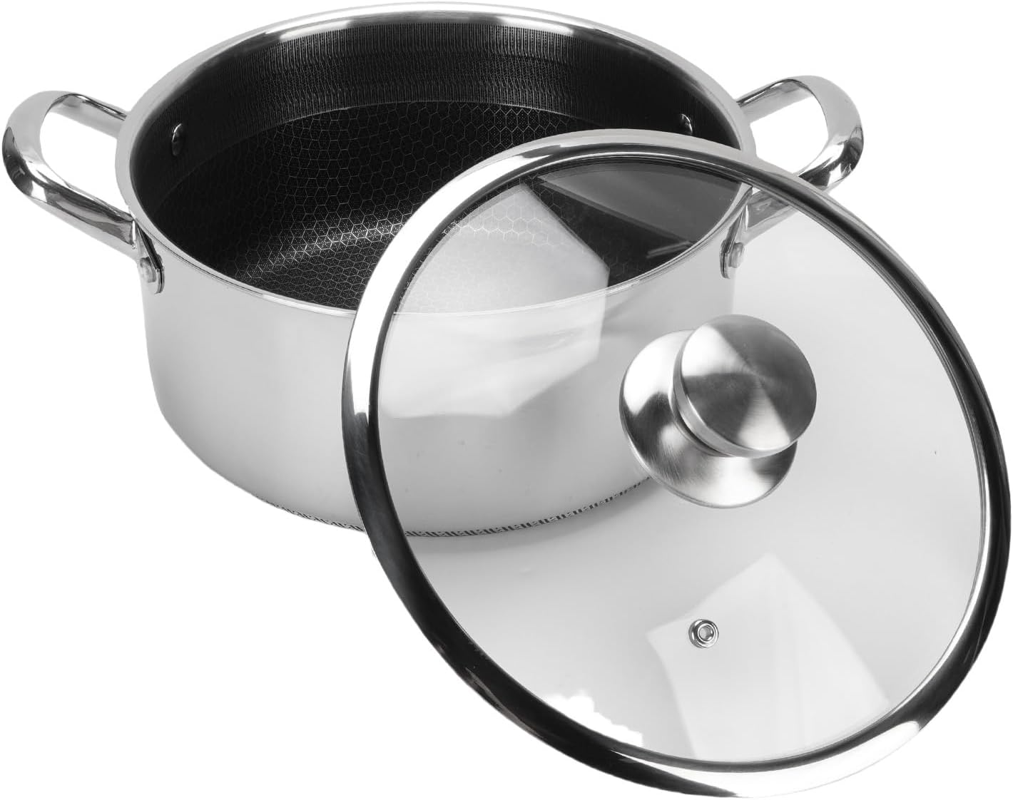 Single Sided Laser Coated Nonstick Steel Soup Pot With Lid Techmanistan