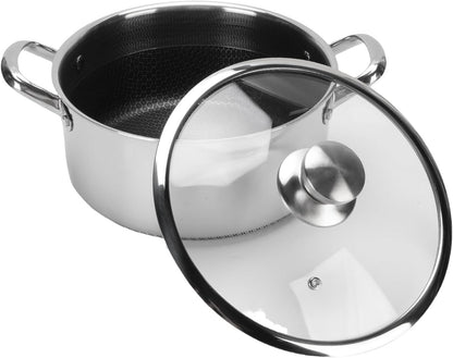 Single Sided Laser Coated Nonstick Steel Soup Pot With Lid Techmanistan