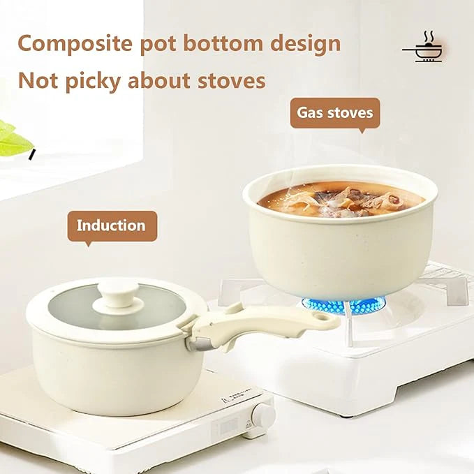 11-Piece Non-Stick Maifan Stone Cookware Set with Detachable Handle