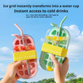 Random Colour - 2 in 1 Ice Cube Bottle Tray - 800ml 24 Cubes Vertical Ice Maker Cup for Freezer