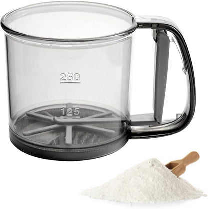 Handheld Plastic Flour Shaker Mesh Flour Sifter
