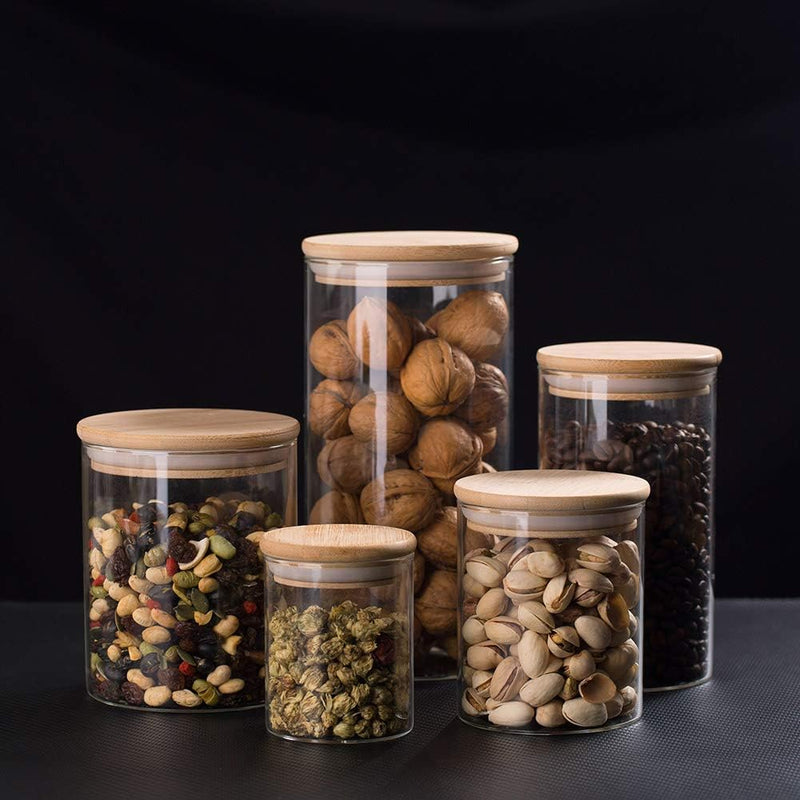 Pack of 3 - 250ml Airtight Glass Jar with Bamboo Lid