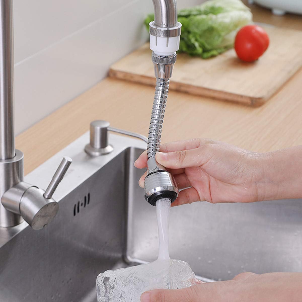 360 Degree Rotation Flexible Faucet Sprayer Attachment Tap Extension