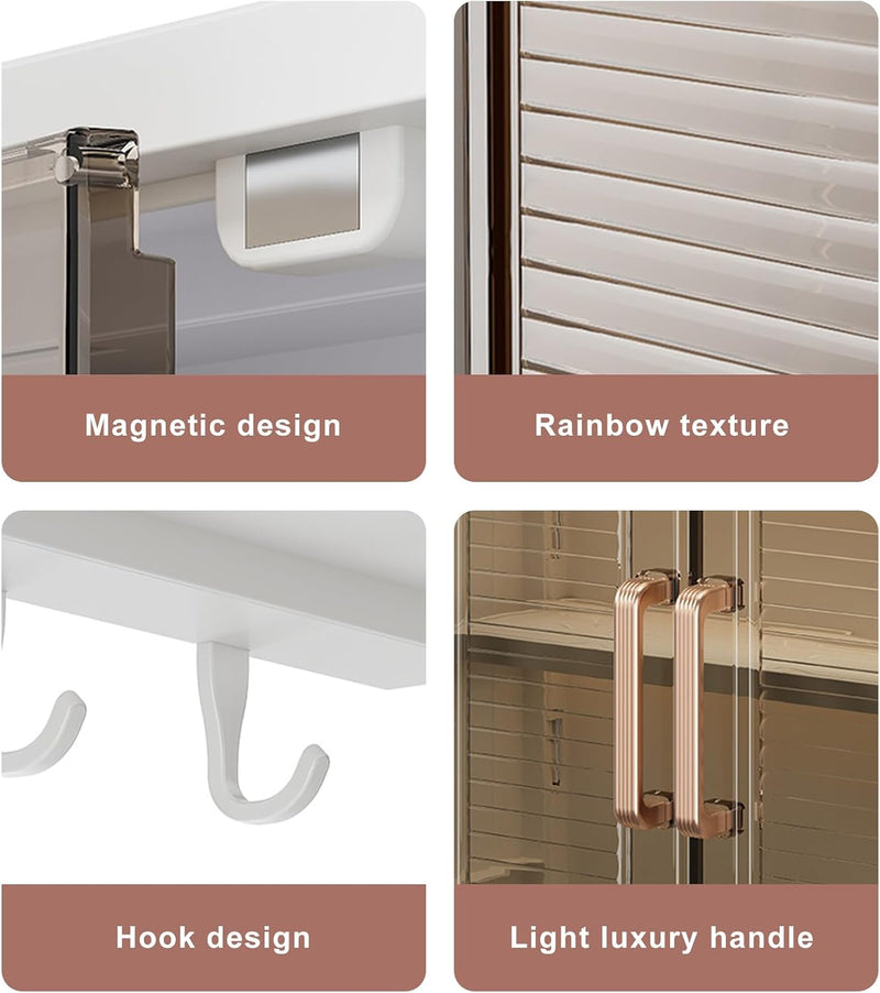 Wall Mounted Storage Cabinet - 3 Layer Punch Free Organizer Rack