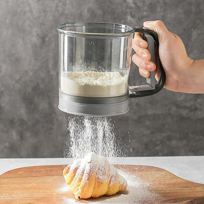 Handheld Plastic Flour Shaker Mesh Flour Sifter