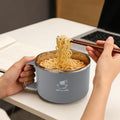 Stainless Steel Noodle Bowl with Lid and Handle, 1100 ml