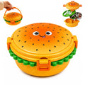 Burger Shaped 2-Compartments Bento Box with Steel Cutlery