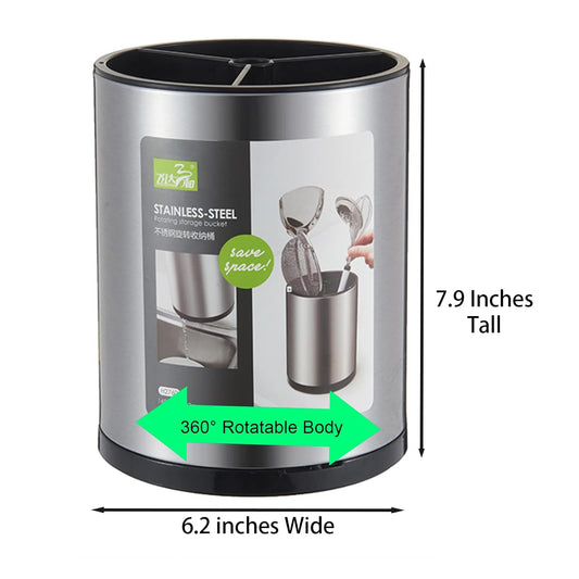 Rotating Kitchen Utensil Holder Stainless Steel