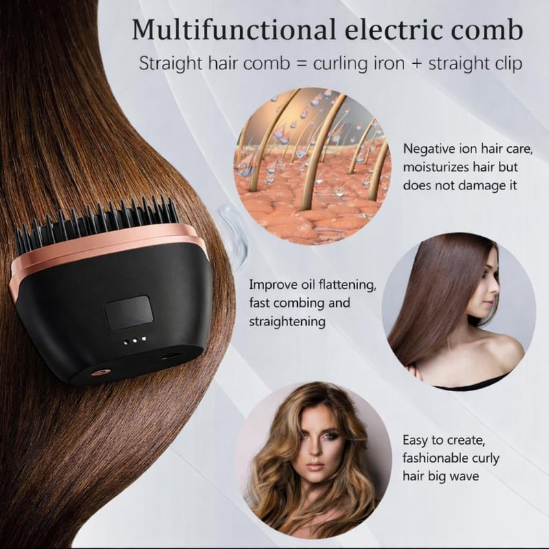 USB Rechargeable Multi-functional Portable Wireless Hair Straightening Comb