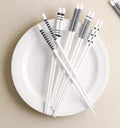 Geometric Pattern Ceramic Chopsticks Set, 5 Pairs