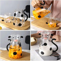 550ml Cow Glass Carafe Pitcher with Glass Mug