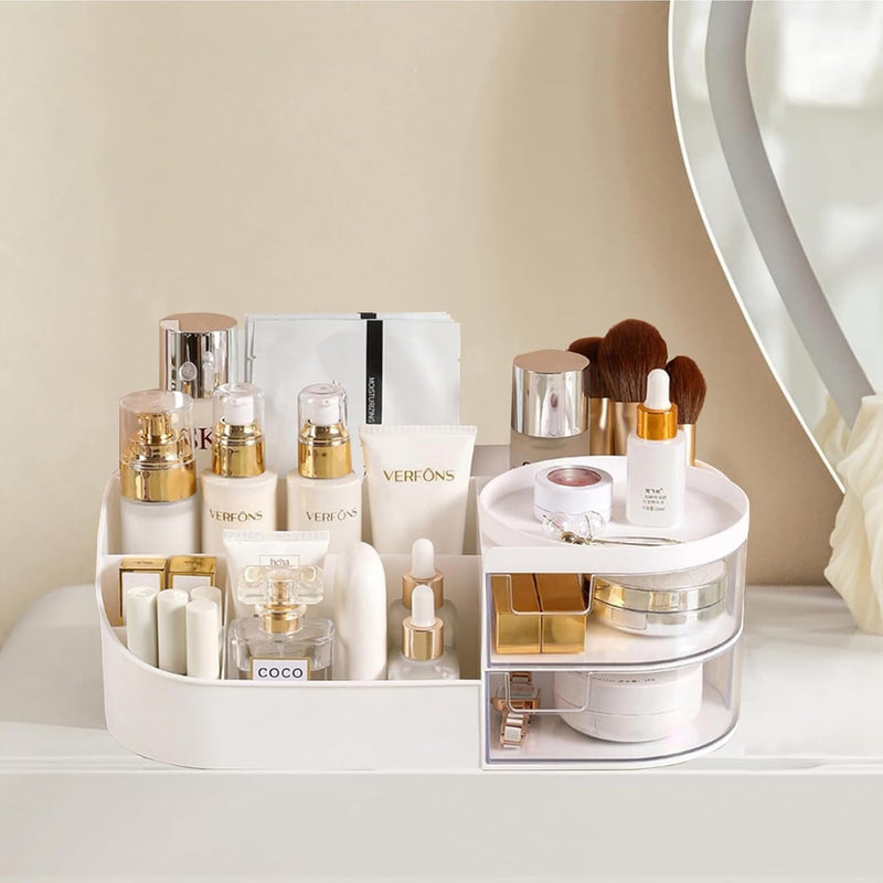 Multi-Compartment Makeup & Cosmetic Organiser with 2 Clear Drawers