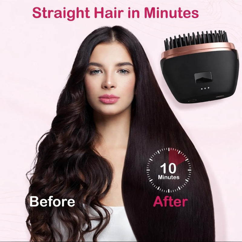 USB Rechargeable Multi-functional Portable Wireless Hair Straightening Comb