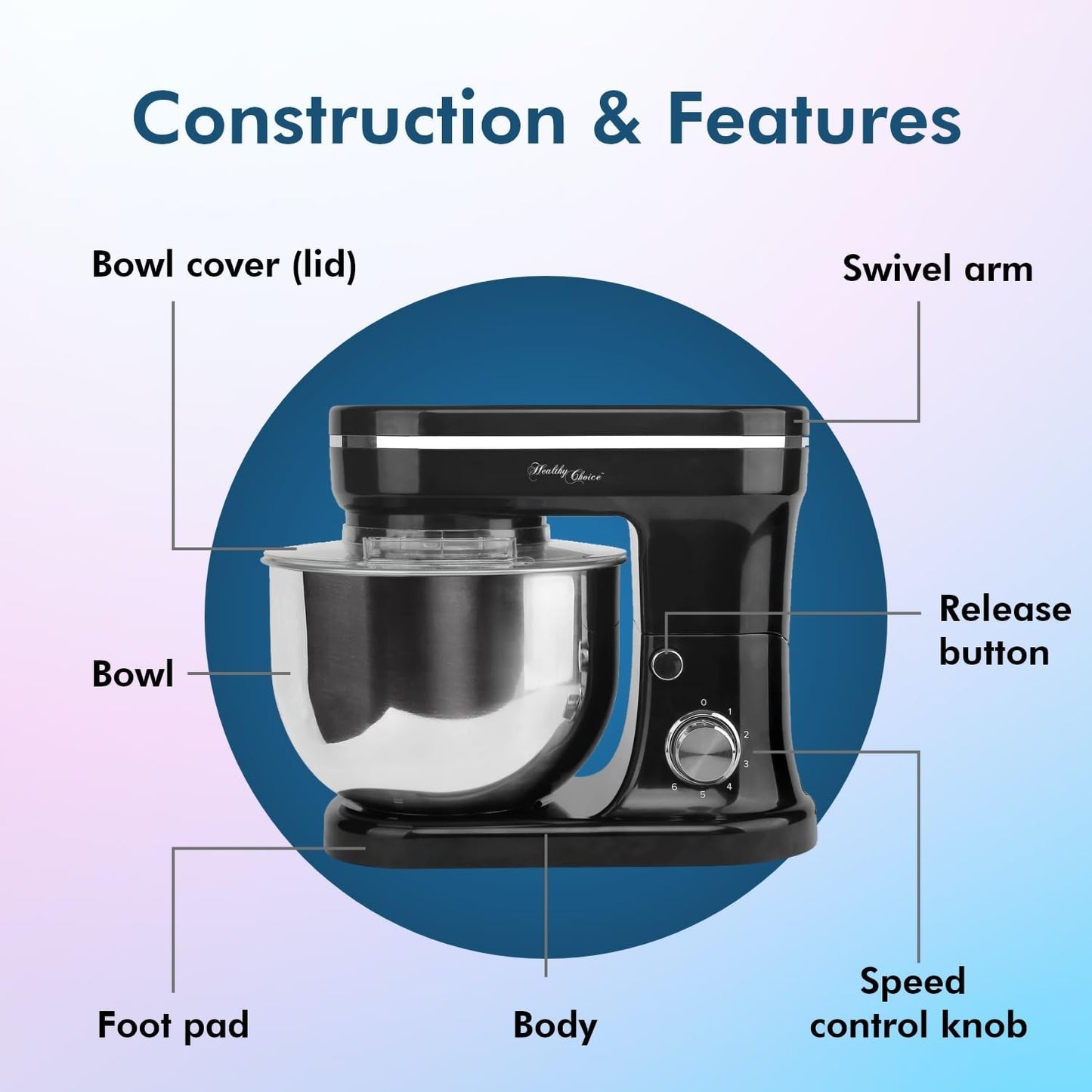6 Speed Electric Beater With Bowl And Stand Base Techmanistan
