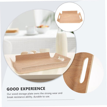 Curved Wooden Serving Tray with Handles