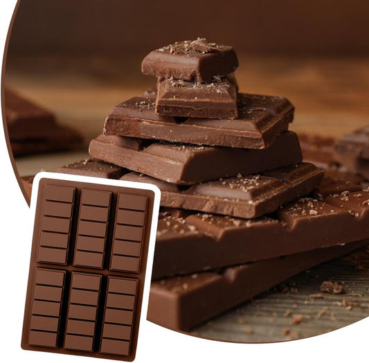 6-Cavity Silicon Chocolate Bar Mold