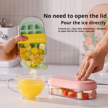 Random Colour - 2 in 1 Ice Cube Bottle Tray - 800ml 18 Cubes Vertical Ice Maker Cup for Freezer