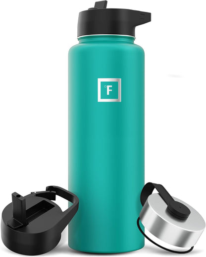 Vacuum Insulated Stainless Steel Sports Water Bottle with 3 Lids