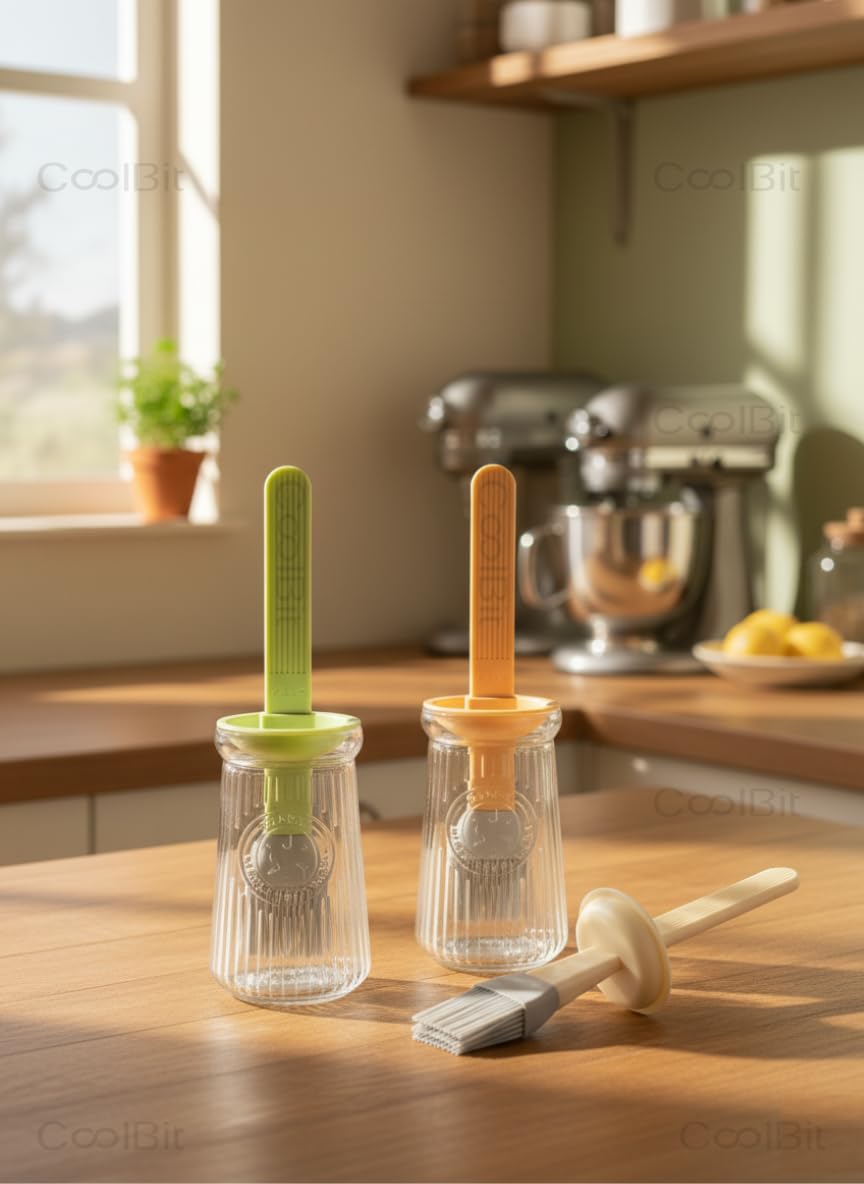 Set of 3 - Oil Dispenser Bottle with Silicone Brush Techmanistan