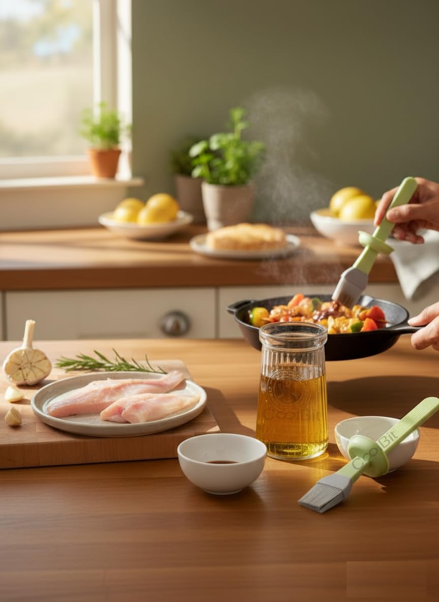 Set of 3 - Oil Dispenser Bottle with Silicone Brush Techmanistan