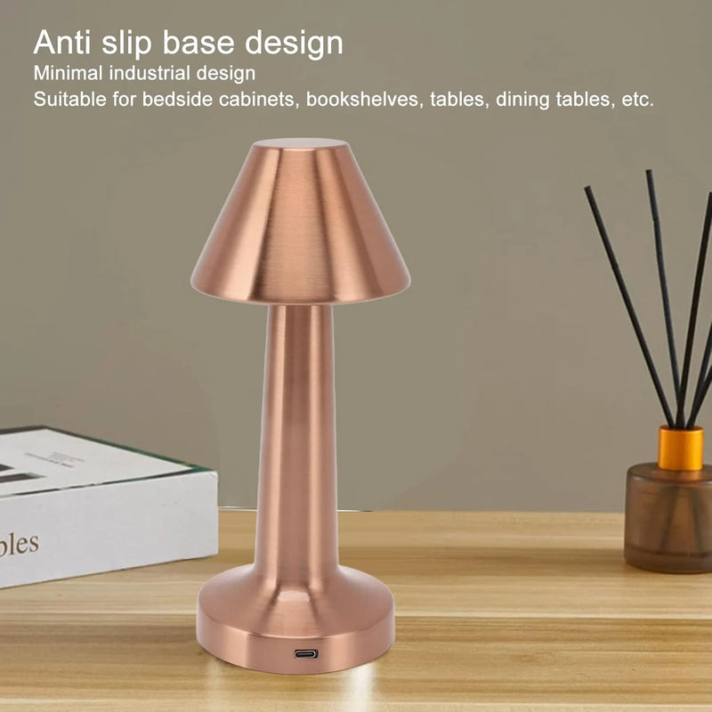Classic Cone LED Touch Lamp – Rechargeable Cordless Table Lamp with Touch Control