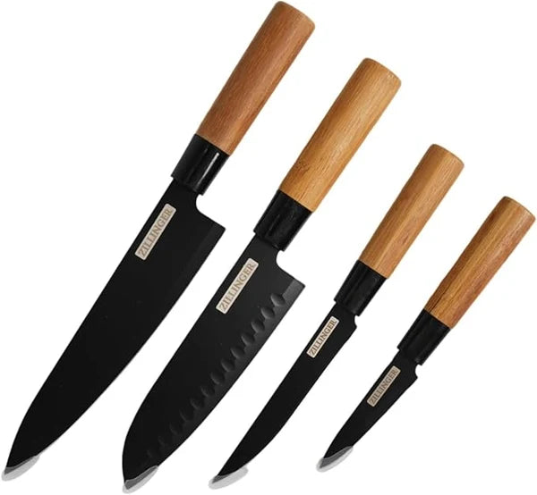 4 Pcs High-Carbon Stainless Steel Chef Knife Set
