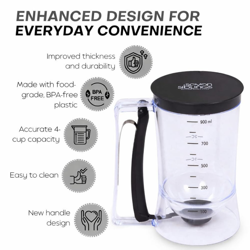 900ml Pancake Batter Dispenser with Squeeze Handle