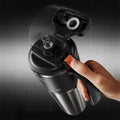 1L Stainless Steel Thermal Mug with Push-button Lid, Straw and Handle