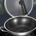 Honeycomb Laser Coated Wok with Lid, Karahi | Techmanistan