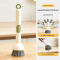 Rotating Long Handle Soap Dispensing Kitchen Brush