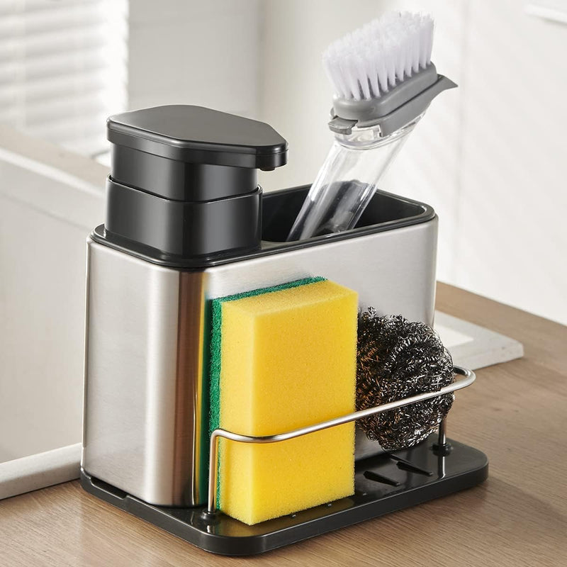 3in1 Soap Dispenser, Sponge Holder & Utensils Holder