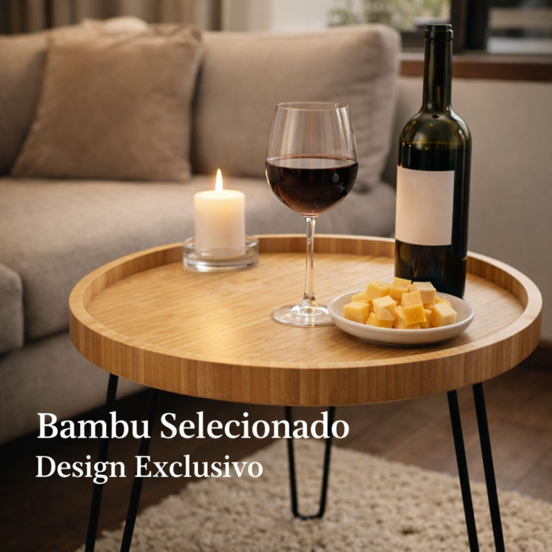 Foldable Wood Coffee Table with Metal Legs