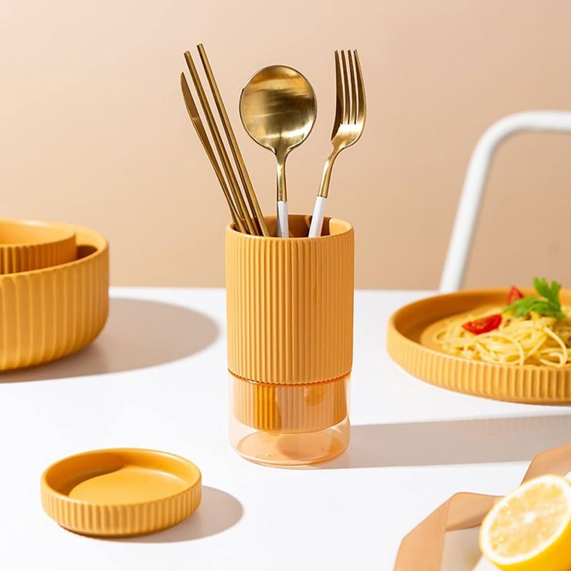 Self Draining Ceramic Chopsticks Cutlery Holder Techmanistan