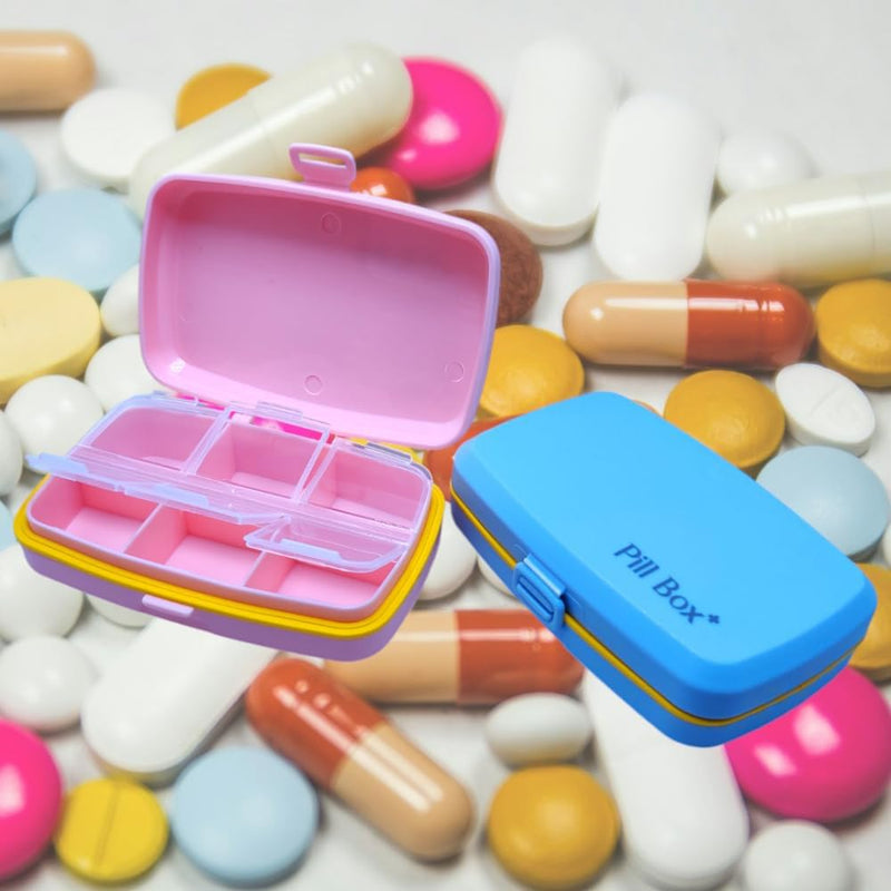 6 Compartment Pill Box Medicine Box - Random Color